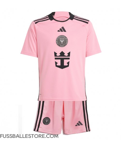Günstige Inter Miami Heimtrikotsatz Kinder 2024-25 Kurzarm (+ Kurze Hosen)